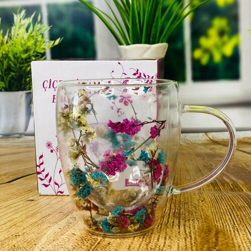 Кружка стеклянная с двойными стенками 350 мл 650₽