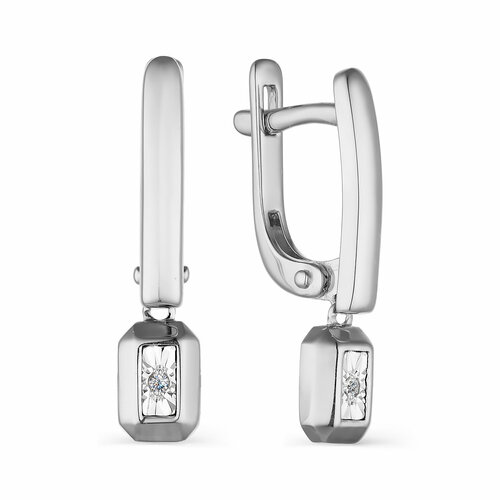 Серьги Diamant online серебро 925 проба бриллиант длина 21 см прозрачный 3555₽