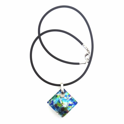 Подвеска arte di murano, муранское стекло, бордовый, бирюзовый, синий, зеленый