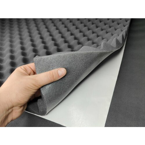 Акустический поролон самоклеящийся - 30мм - 1 лист - 15м1м - Экран Рельеф Волна влагостойкий клей 3785₽