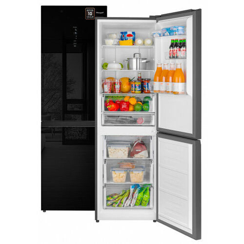 Отдельностоящий холодильник с инвертором Weissgauff WRK 185 Total NoFrost Inverter Black Glass 56360₽