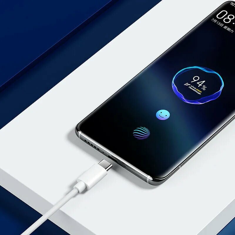 Оригинальное быстрое зарядное устройство Vivo, 44 Вт, EU/US FlashCharge 2,0, адаптер Type C, кабель для VIVO Y100, Y36, Y78t, X80, X70, X60, IQOO Neo 5, Z5X, Z6, Only EU Charger — фото 1