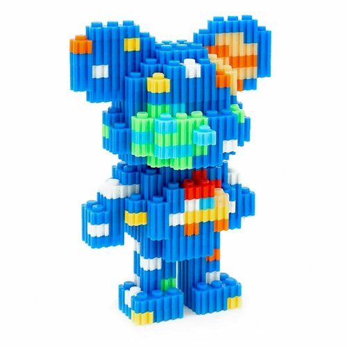3D Конструктор MAGIC BLOCKS: Мишка BearBrick / Фигурка из мини-блоков / 593 детали