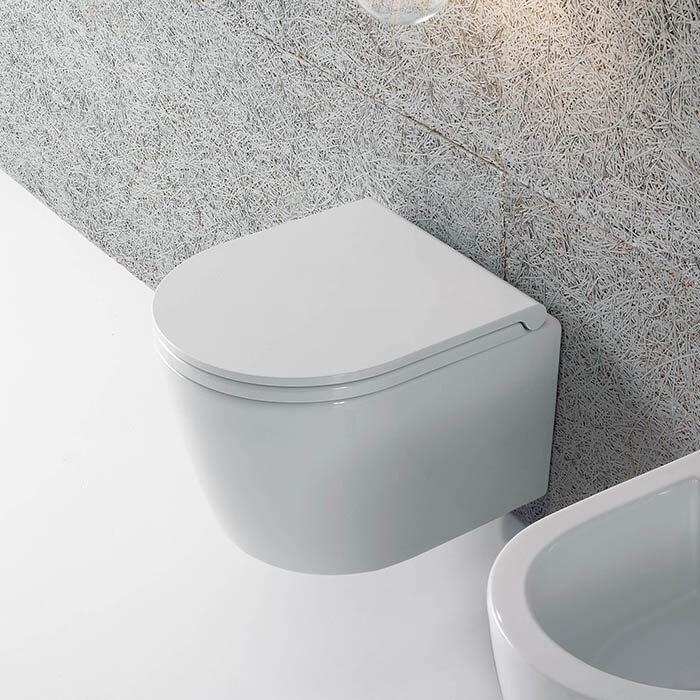 Унитаз подвесной GLOBO FORTY3 FOS06BI безободковый 36х43 см, белый глянцевый