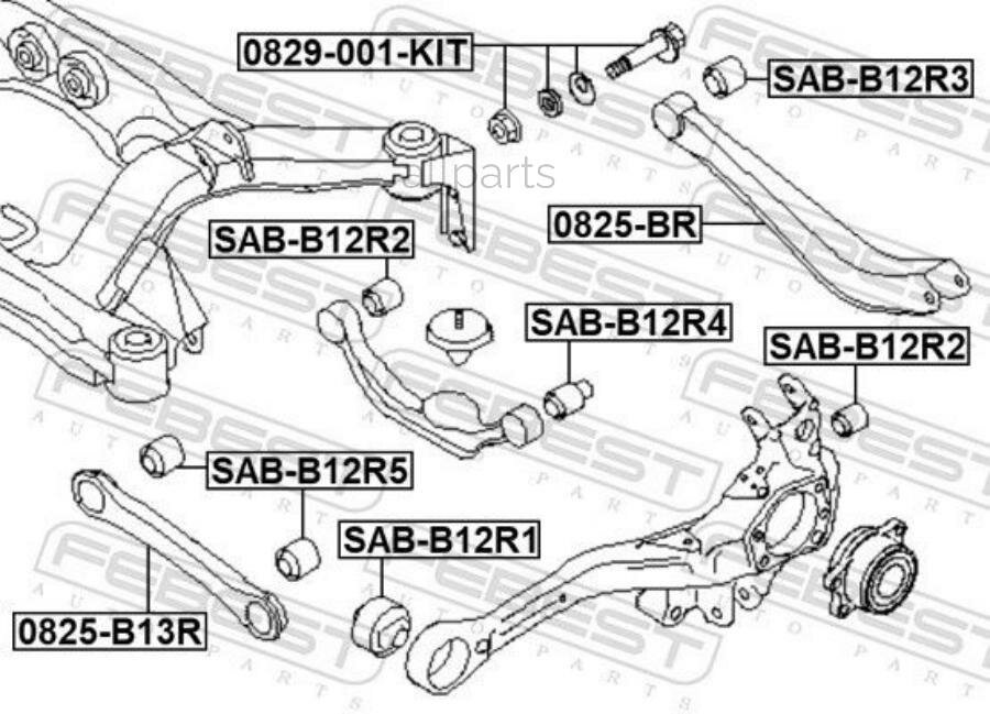 FEBEST 0829-001-KIT Болт с эксцентриком ремкомплект