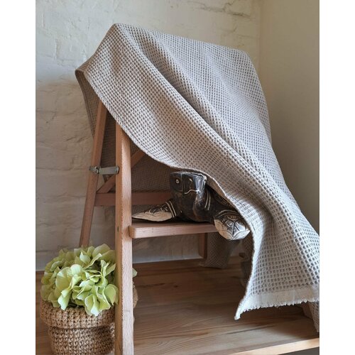 Банное льняное полотенце Зефир Натурального цвета, полотенце умягченное 90х140 см.