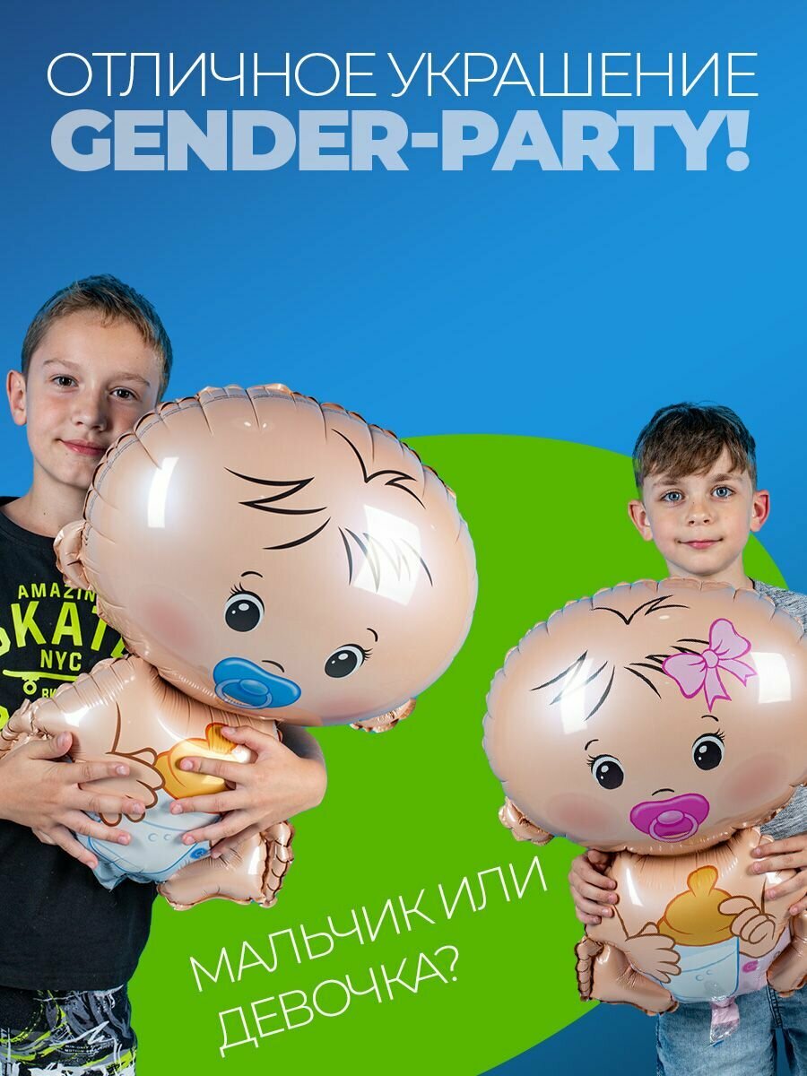 Набор шарок Гендер Пати мальчик и девочка 2 штуки — фото 1