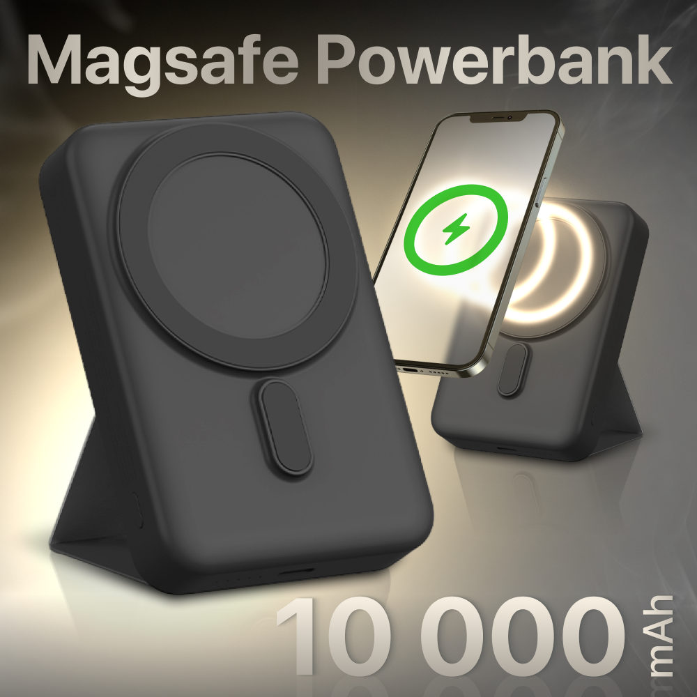 Магнитный повербанк 10000 Wireless Power Bank с быстрой беспроводной зарядкой для Айфона / iPhone 12, 13, 14, 15