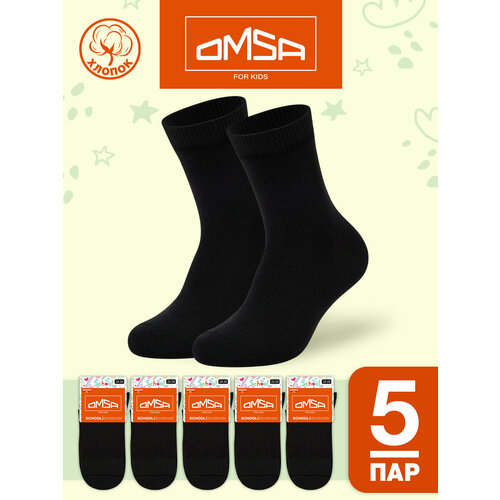 фото Носки omsa 5 пар, размер 35/38, , черный