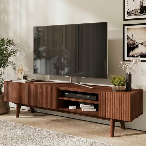 Тумба под телевизор напольная длинная на ножках с ящиком