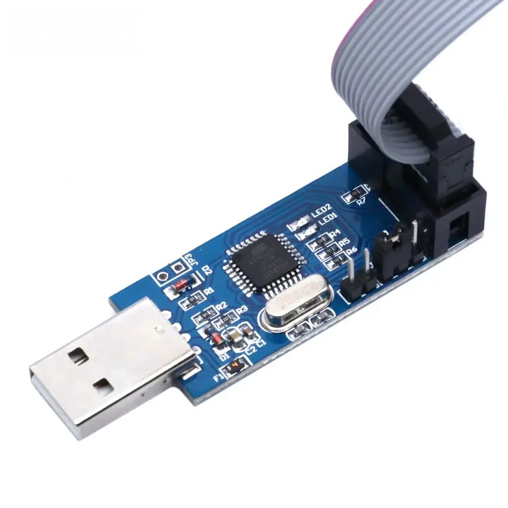 Модуль программатора USBASP USBISP AVR «сделай сам» — ATmega8/128, поддержка ATTiny, CAN/PWM ISP с 10-контактным адаптером и 64-битным драйвером Win7, USBASP — фото 1
