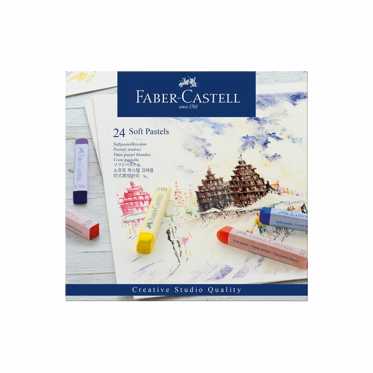 Пастель сухая 24 цвета Faber-Castell Soft pastels, картонная упаковка (128324)
