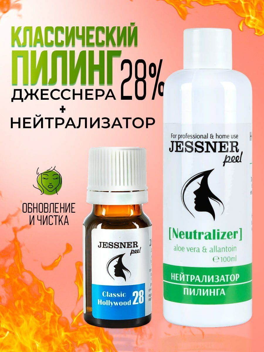 Trend Cosmetics Набор пилинг Джесснера 14% и Нейтрализатор Джесснера. Кислотный (химический) пилинг для лица и тела.