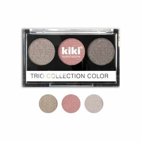 Тени для век Kiki Shadow Trio Collection Color, 104 оливковый, корица, бежево-коричневый