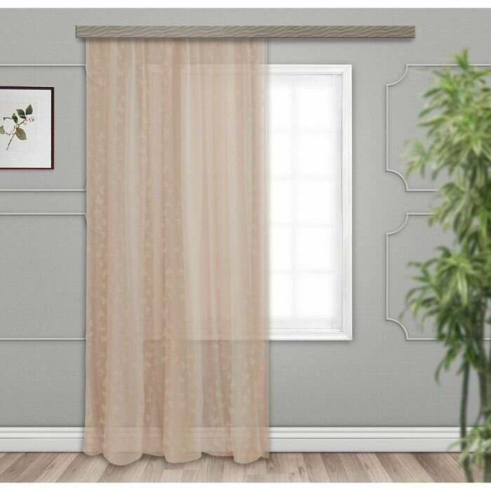 Штора-вуаль Witerra с тиснением Бабочки 500х260 см какао полиэстер 100%