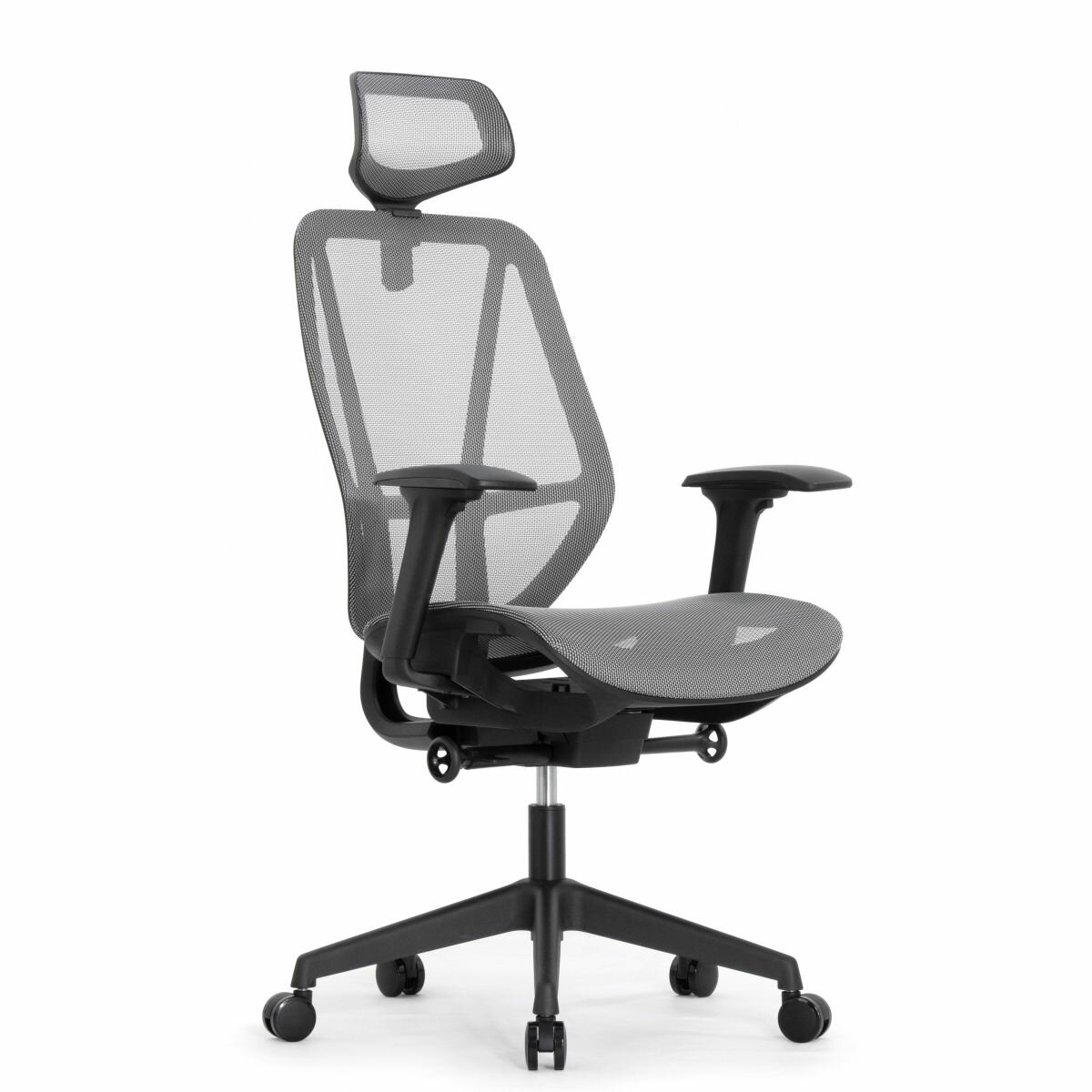 Эргономичное офисное кресло Falto HOP ECO HT-702A - серая сетка, черный каркас
