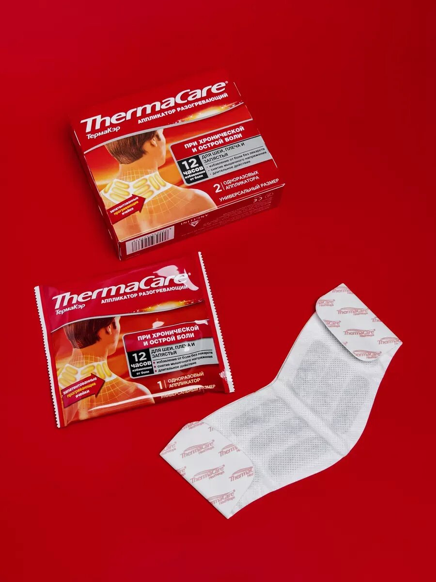 Пластырь Therma Care, для шеи, плеча, спины, длина 14см, ширина 13см, 2шт. — фото 1