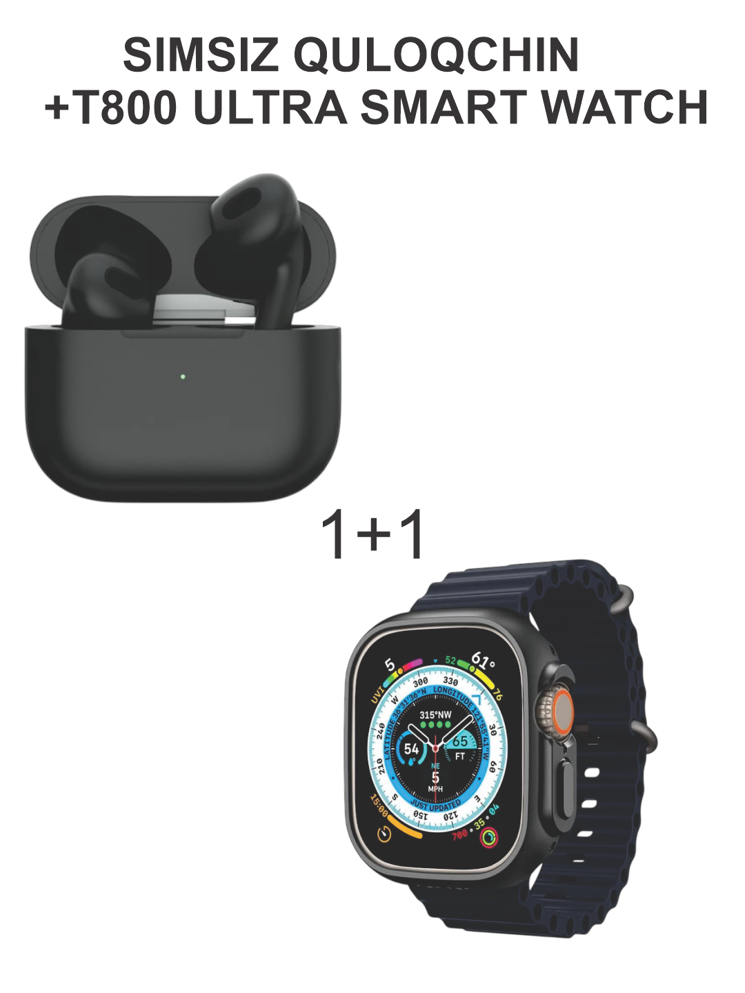 Беспроводные наушники Pro 2 T800 SMART WATICH Премиум, высокие технологии