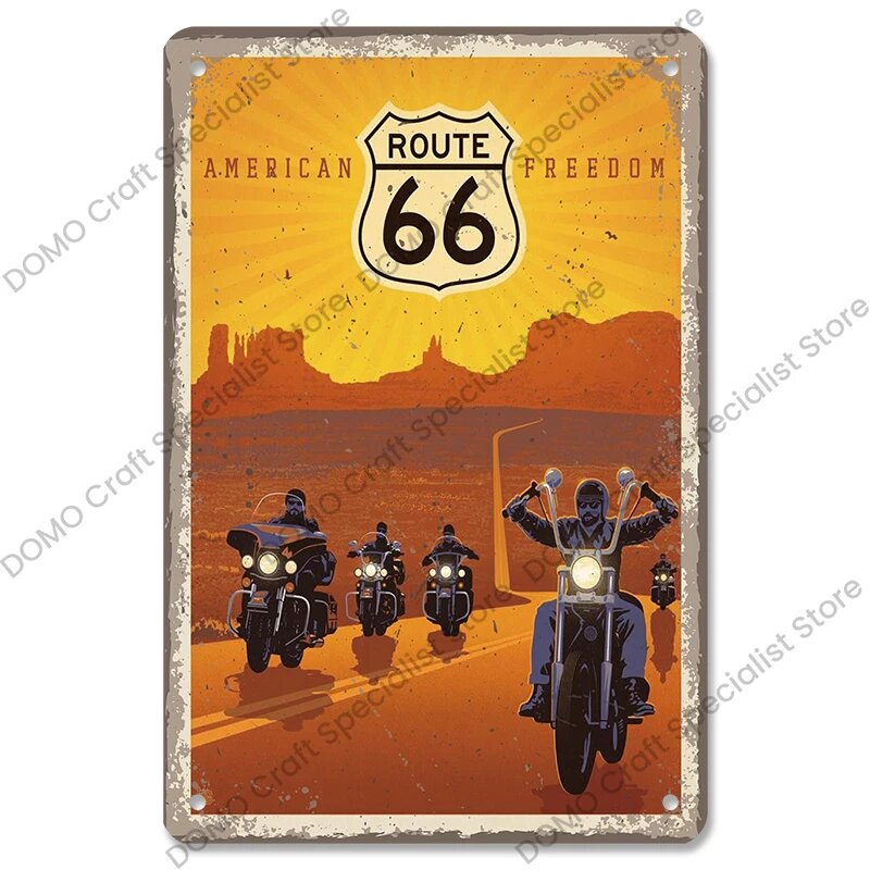 Металлический плакат Route 66 CQDM DECOR 20x30 см 05 20x30cm