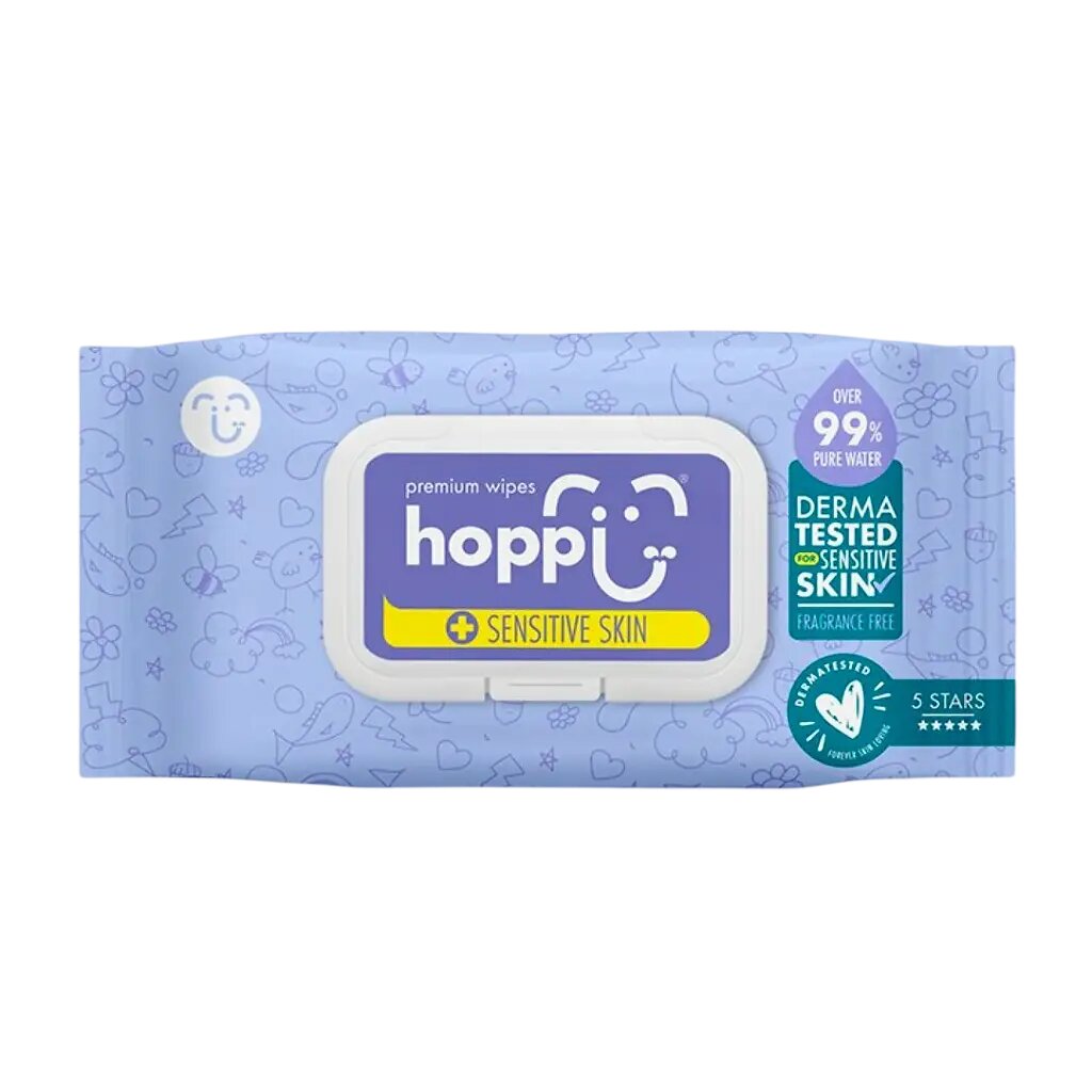 Hoppi Sensitive Skin Салфетки детские влажные 80 шт