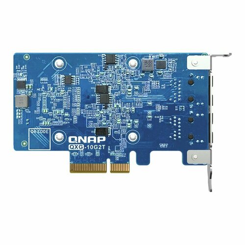 Сетевая карта QNAP 2-port 10GbE (QXG-10G2T) qnap сетевая карта qnap qxg 10g1t single port 10gbase t 10gbe network expansion card pcie gen3 x4 low profile bracket pre loaded low profile flat and full height bracksts are bundled