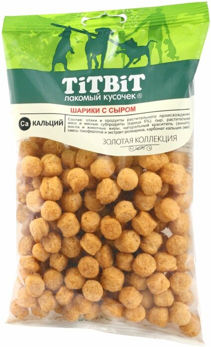 Лакомство для собак TiTBiT Золотая коллекция Шарики с сыром 95г