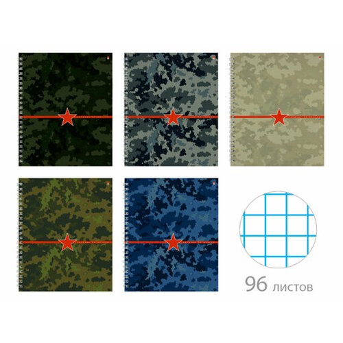 Тетрадь 96 Л. А5+ ГР. милитари 5 видов