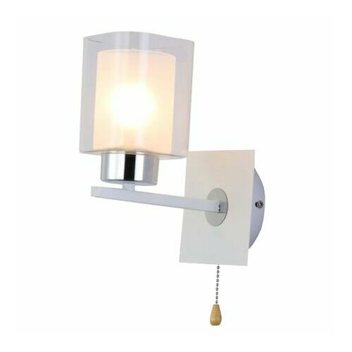 Бра SCHAFFNER Tomas 1х60Вт E27 стекло металл белый 6368₽