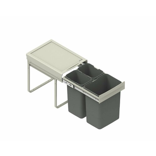 Контейнер для отходов REJS JC601 тройной 2x9л+20л на распашной фасад от 400мм, графит