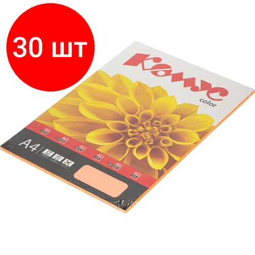 Комплект 30 штук, Бумага цветная Комус Color (розовый неон) 75+-5гр, А4, 50 л