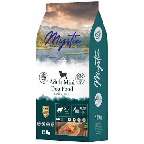 Mystic Adult Mini Dog Food Lamb & Rice сухой корм для собак с ягненком и рисом 15кг mystic adult dog food salmon сухой корм для собак с лососем 15кг