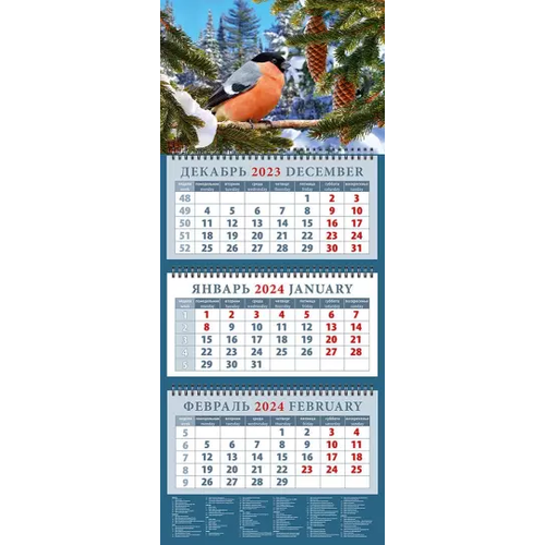 Квартальный календарь "Снегирь" на 2024 год