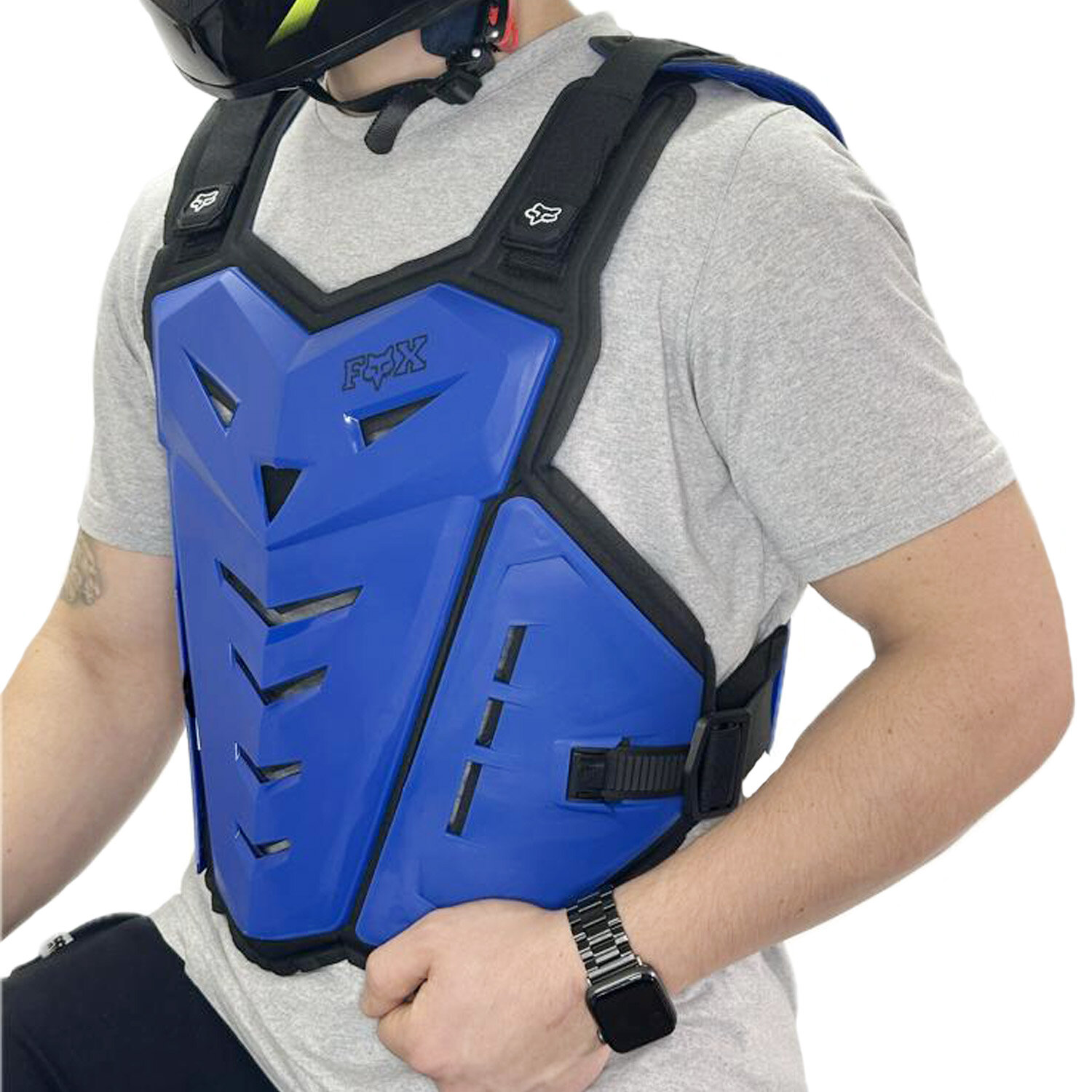 Защита груди/спины панцырь для тела моточерепаха(size: L XL синий) "FOX"