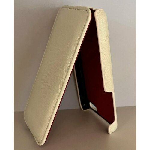 Чехол флип-кейс для Apple iPhone 5C, кожа, RedLine iRidium белый