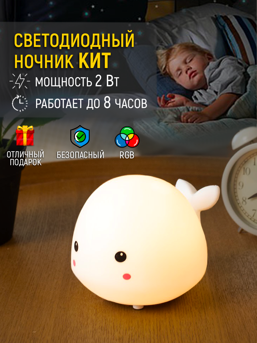 Светильник светодиодный ночник для детей Кит RGB 2W - фотография № 12