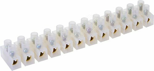 фото Колодка клеммная винтовая, линейка 12 штук, полиэтилен, Stekker (LD227-6A)