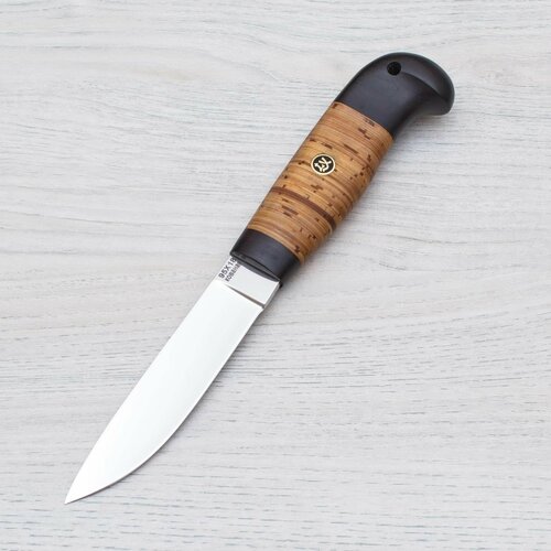 Нож туристический Финский-2 95Х18 (кованая сталь) Полированный Береста-Черный граб Ножи Lemax (Лемакс) финский нож пуукко кованая 95х18 черный граб а петров