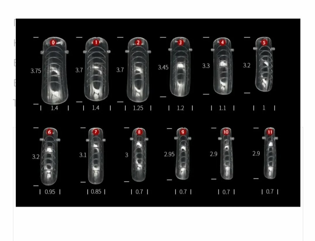 Верхние формы с разметкой для ногтей с изгибом №3, 120 шт