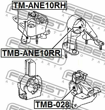 Сайленблок задней подушки двигателя FEBEST TMBANE10RR