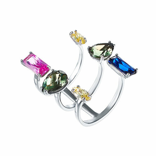 фото Кольцо element47, серебро, 925 проба, фианит, размер 17.5