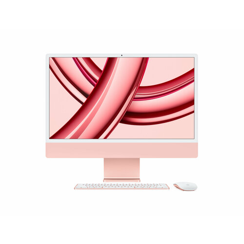 Apple iMac 24 Retina 4,5K, M3 (8C CPU, 8C GPU, 2023), 8 ГБ, 256 ГБ SSD, розовый (MQRD3) моноблок apple imac 24 2021 8 cpu 7 gpu 16гб 256 гб pink английская клавиатура