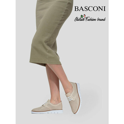 фото Полуботинки basconi, размер 37, бежевый