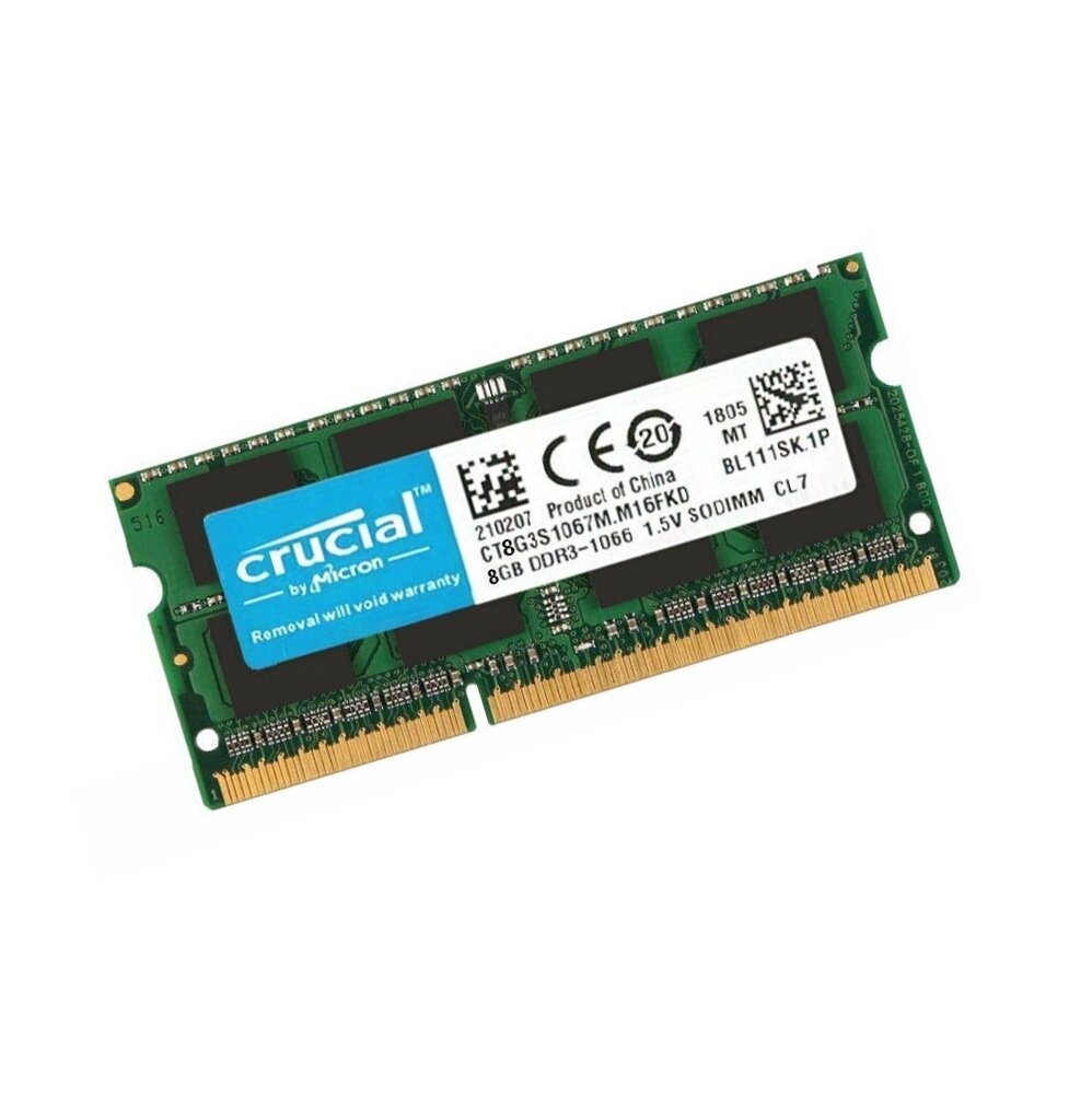ОЗУ So-Dimm 8Gb PC3-8500s, DDR3-1066, Crucial CT8G3S1067M. M16FKD