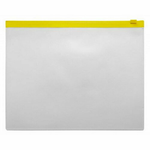 Папка-конверт на ZIP-молнии A5 150 мкм, прозрачная, жёлтая молния, 12 шт. папка конверт на zip молнии a5 150 мкм прозрачная жёлтая молния 12 шт