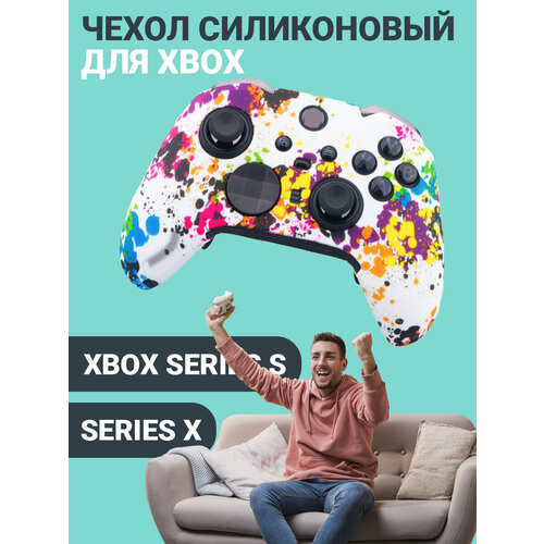 чехол на геймпад xbox series s xbox series x граффити Чехол на геймпад Xbox series S, Xbox series X белый пятна