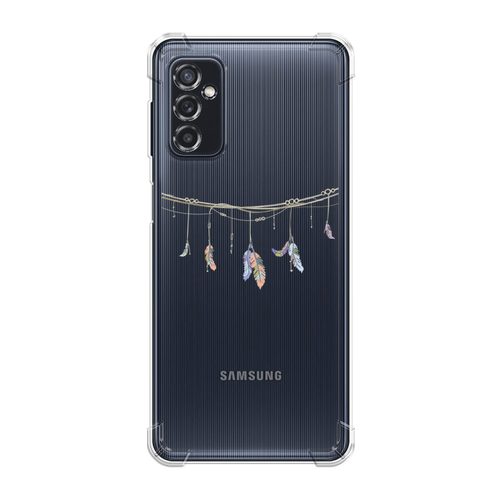Противоударный силиконовый чехол на Samsung Galaxy M52 / Самсунг Галакси M52 с рисунком Перышки на веревке противоударный силиконовый чехол на samsung galaxy m52 самсунг галакси m52 с рисунком панда на бамбуке