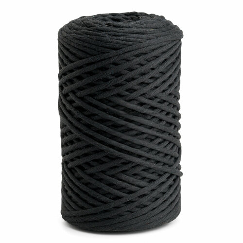 Шпагат хлопковый черный 4 мм 150 м для макраме, вязания, рукоделия