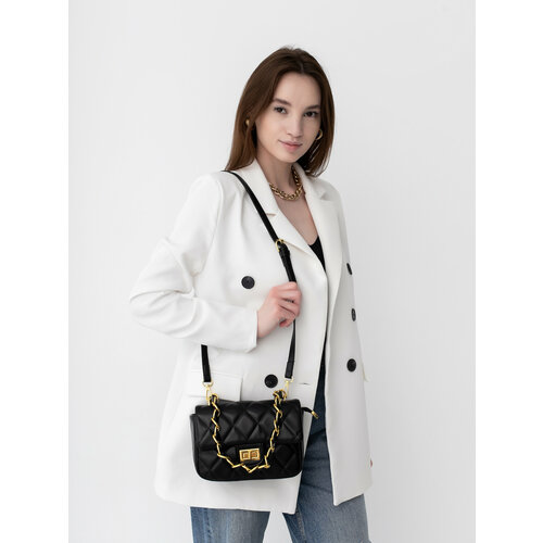фото Сумка кросс-боди , фактура плетеная, золотой, черный brand avenue shop