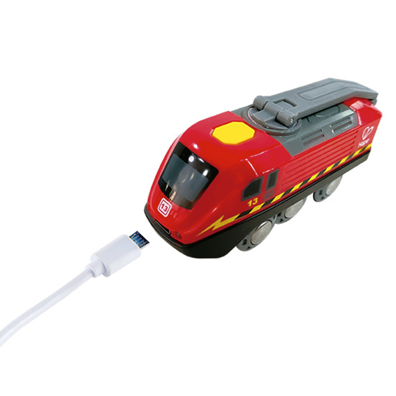 Hape Локомотив с коленчатым приводом, E3761, 1 вагон, белый, синий - фото №7