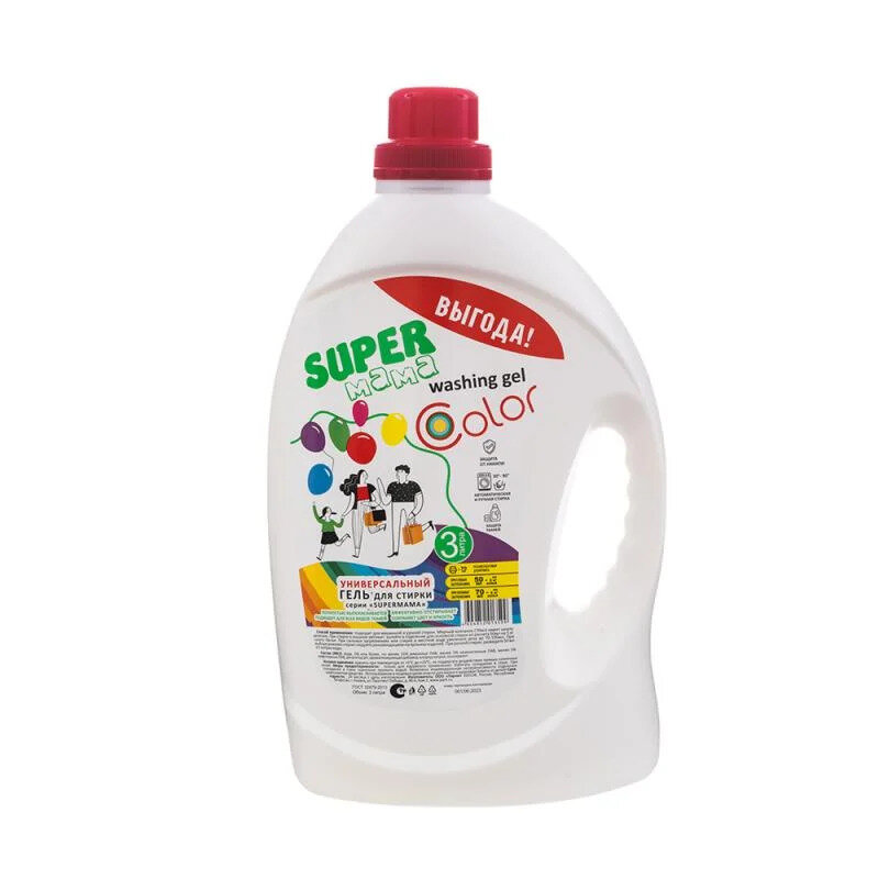 фото Универсальный гель для стирки, SUPER MAMA, 3 л